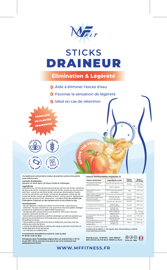 Sticks Draineur – Thé Pêche