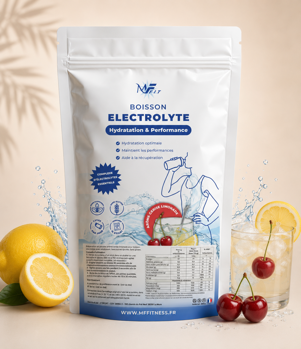 Boisson Électrolyte – Cerise Limonade