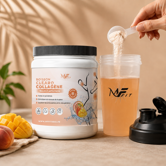 Boisson Clear & Collagène – Pêche Mangue