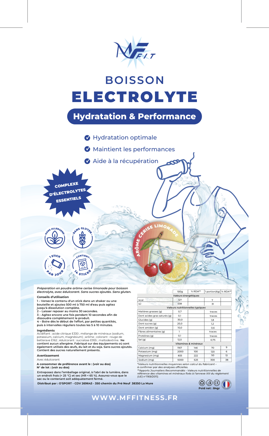 Boisson Électrolyte – Cerise Limonade