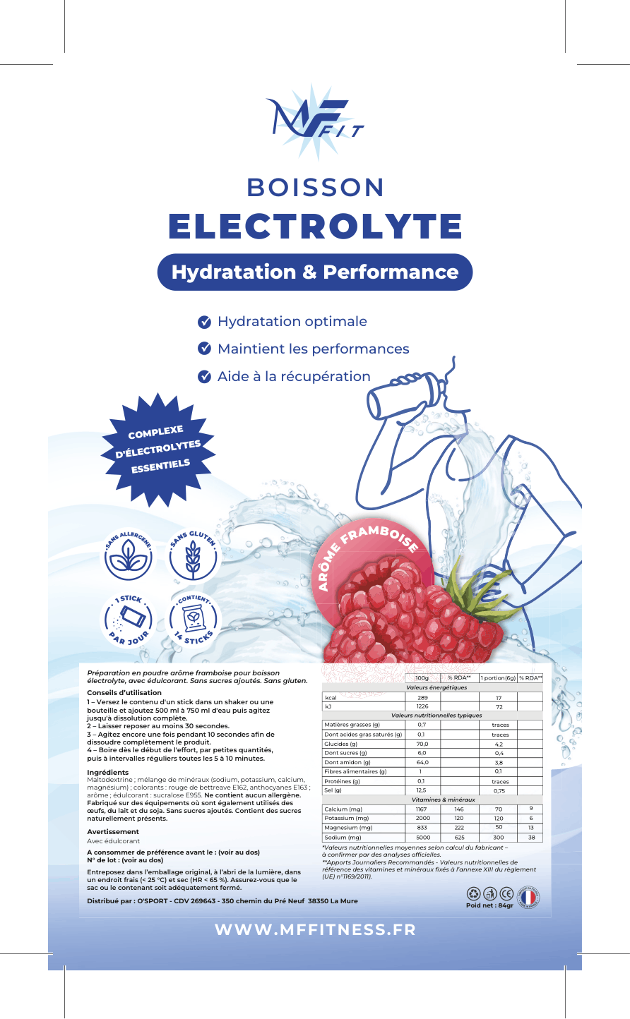 Boisson Électrolyte – Framboise