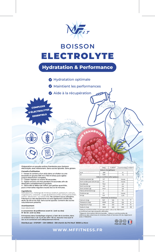 Boisson Électrolyte – Framboise